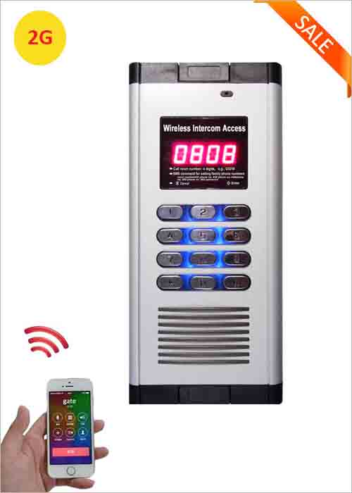 2G Wireless GSM Villa Office Building Apartment Intercom Access Control System Remote Control Free Charge Phone Call Remote Unlock GSM Gate Opener Two-way Voice WIA-200B
