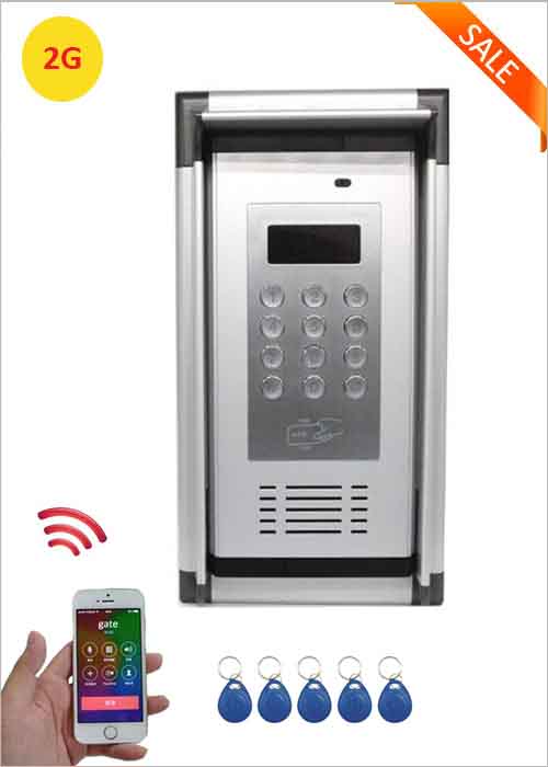 2G Wireless GSM Building Apartment Villa Intercom Access Control System IC Card Key Tag Open Gate Remote Control GSM Door Opener Open The Door By A Free Phone Call WIA-200C