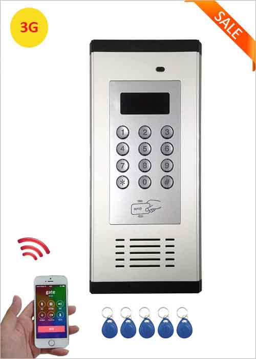 3G GSM Wireless Apartment Access Control Building Office Villa Intercom System Free Phone Call Remote Unlock IC Card Key Tag To Open The Gate Two Way Voice Building Intercom WIA-200C 
