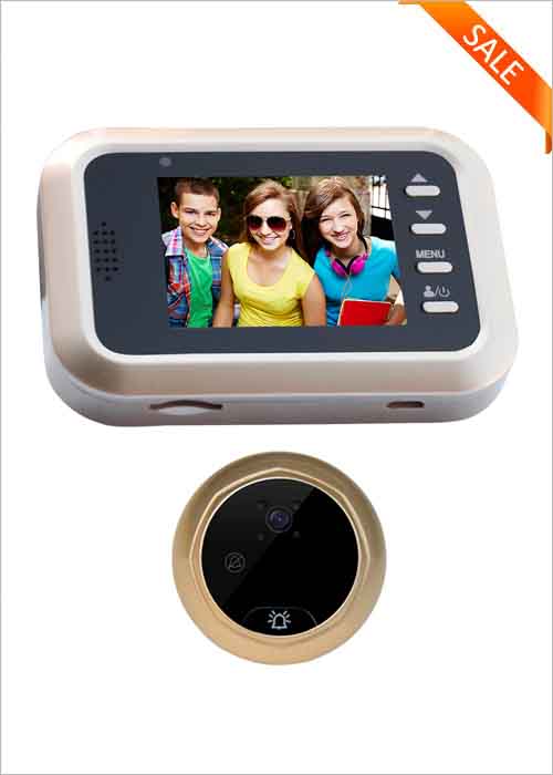 2.4 Inch LCD Screen Digital Peephole Viewer 160° Wide Viewing Angle Door Eye Viewer 1MP Camera Door Peephole Wireless Video Door Viewer Two-way Voice Intercom Doorbell VF-DV01