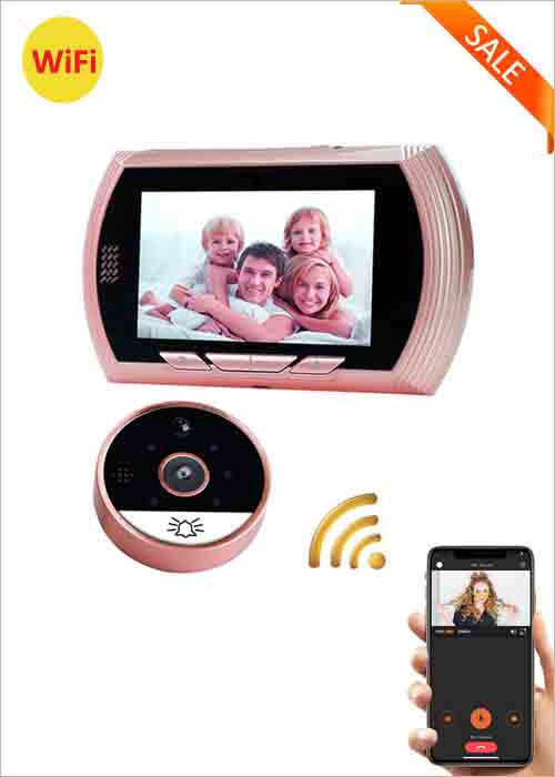 Mobile APP Real Time Monitoring Smart HD 4.3 Inch Screen Video Door Eye Viewer Voice Intercom Home Security Video Doorbell Wireless WiFi Door Peephole Camera VF-DV03