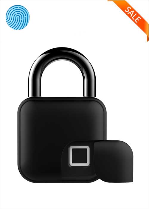 Smart Keyless Fingerprint Padlock Security Padlock Door Luggage Case Lock USB Rechargeable Waterproof Drawer Locker Door Lock Cabinet Padlock Fast Unlock Home VF-FPL03