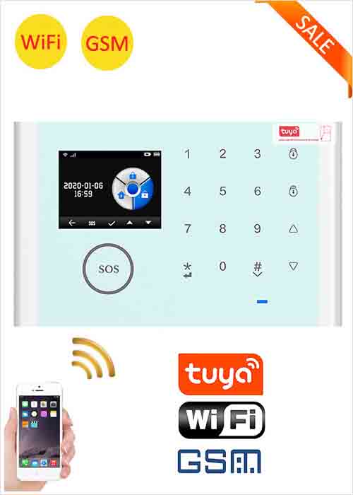 Tuya APP WiFi + GSM Dual Network Intelligent Voice Burglar Alarm​ System Wireless Security Home Alarms Remote Control ​Multiple Languages Arm Disarm​ PIR SOS​ Alarm Auto Dialing VF-CS118