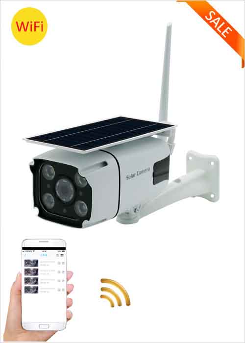 WiFi Solar Camera Built-in Rechargeable Lithium Battery IP Camera 2MP Outdoor Waterproof Network Camera Wireless Remote Monitoring Viewing Two Way Voice HD 1080P Security Camera VF-S6