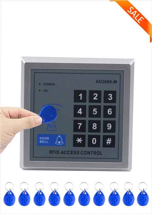 Intelligent Access Controller 125Khz ID Key Tag Support 1000 Users Password Keyfobs Card Unlock Keychain Numeric Keyboard ABS Waterproof Dustproof Gate Door Opener VF-AD2000M