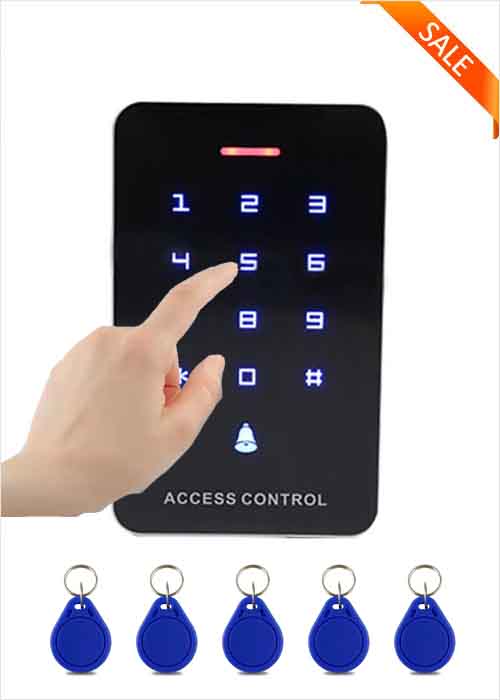 Touch Screen Single Door Access Controller IC Card Password Unlock Intelligent Building Intercom 1000 Users 9 Key Keyboard Gate Opener Support E-Lock Exit Button WG Reader VF-A5