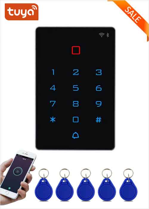 Tuya WiFi Touch Access Control Luminous Keyboard Multi-function Single Door Access Controller Mobile APP IC Card Password Unlock Open One Gate E-lock Reader Exit Button VF-A6 