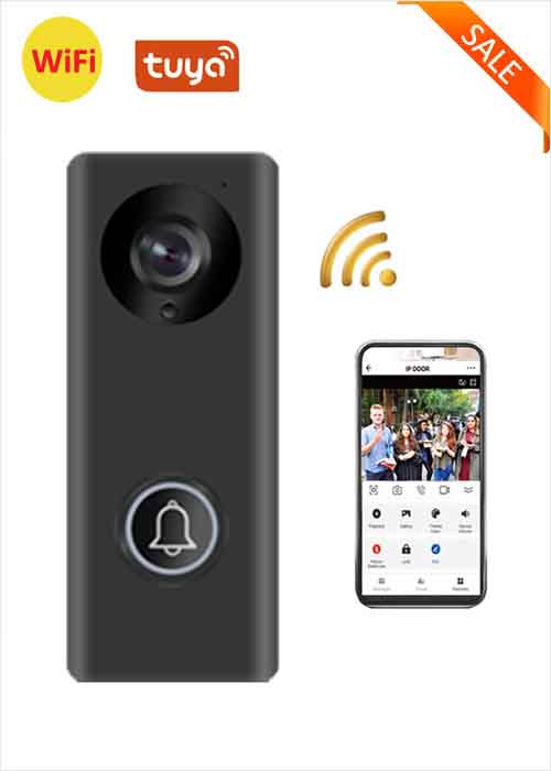 Tuya WiFi Visual Intercom Video Doorbell Night Vision PIR Motion Detection Support IOS Android System Mobile Phone Remote Unlock Monitoring Two-way Voice VF-DB02