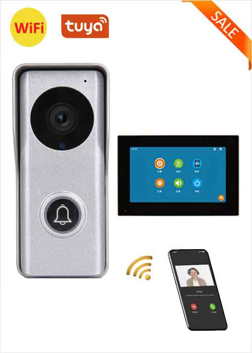 Tuya Smart WiFi Video Doorbell Phone Two Way Audio Apartment Intercom Villa 2MP HD Camera APP Indoor Monitor Unlock Digital IP Door Phone Mobile Remote Control VF-DB03S