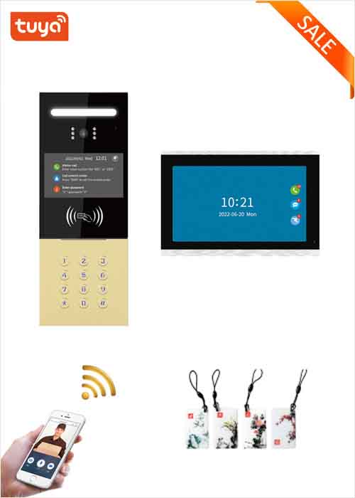 Digital IP Video Doorbell Phone for Single Building Two Way Audio Apartment Intercom APP IC Card Indoor Monitor Password Unlock Door Phone Mobile Remote Control VF-BI01